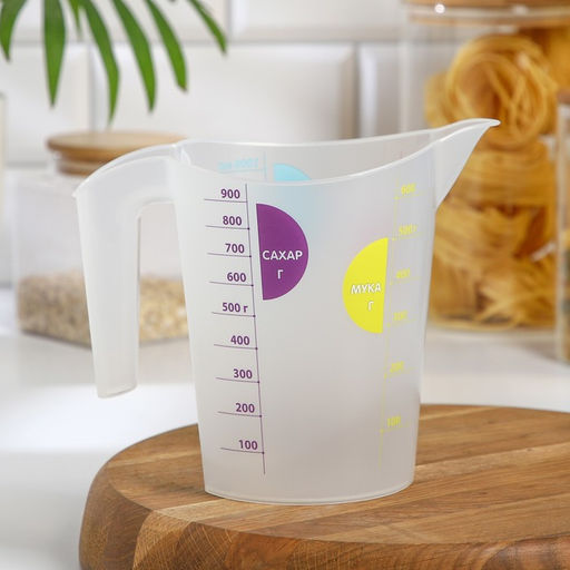 Кувшин мерный IDEA, 1 л, пластик, прозрачный