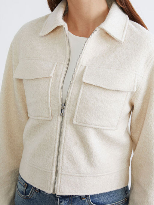 G?mlek Yaka Kad?n Ka?e Ceket