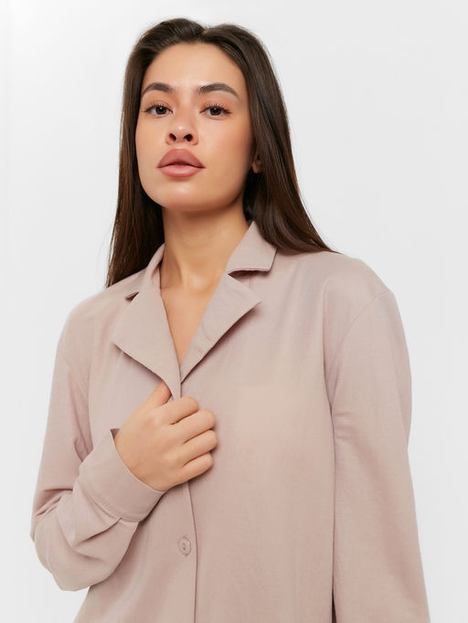 Костюм женский: рубашка, брюки, топ, KAFTAN Base, размер 48, пудровый