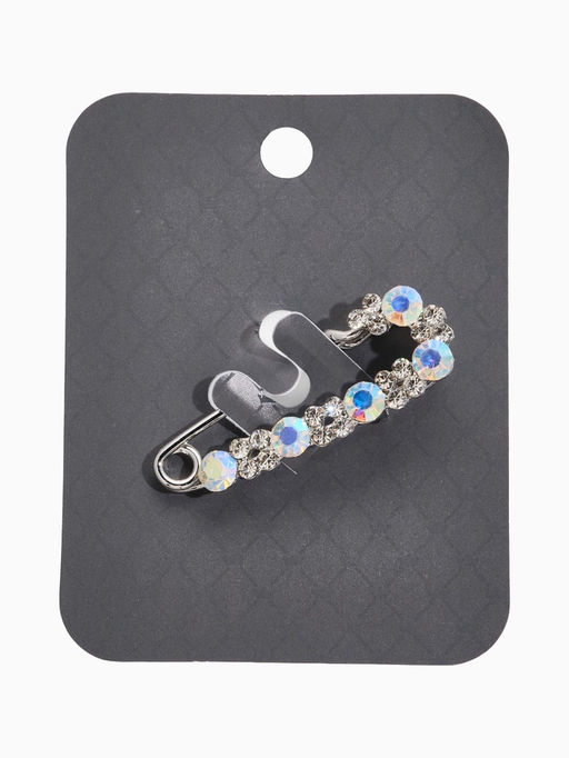 Булавка Лунная дорожка, 4 см, радужная в серебре