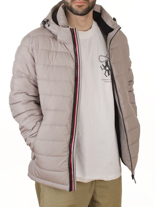D6243 GRAY/BEIGE Куртка мужская зимняя (200 гр. холлофайбер)