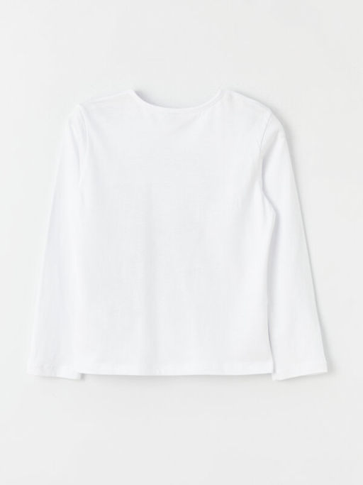 Bisiklet Yaka Atat?rk Bask?l? Uzun Kollu K?z ?ocuk Ti??rt