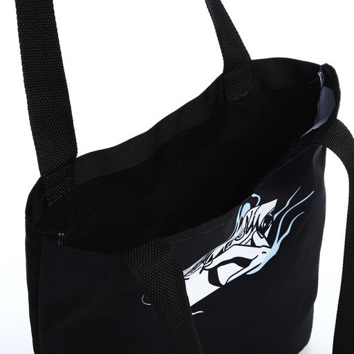 Сумка шопер Аниме 35х0.5х40 см, отд без молнии, без подклада, чёрная - Nazamok фото 6