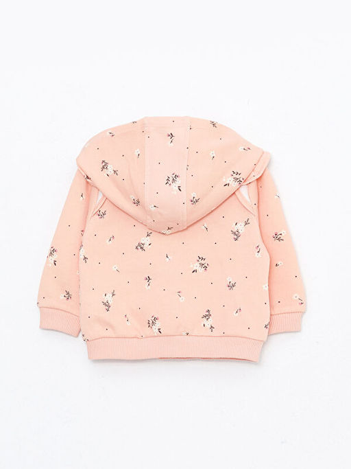Kap??onlu Uzun Kollu Bask?l? K?z Bebek Fermuarl? Sweatshirt - Waikiki фото 2