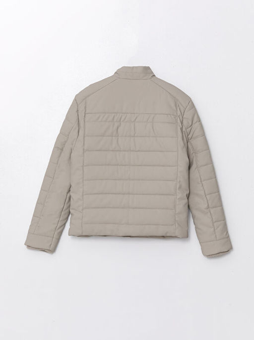 Dik Yaka Erkek ?ocuk Deri G?r?n?ml? Mont - Waikiki фото 2