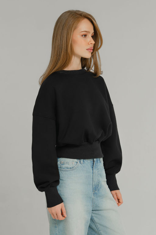 Арт. 15128 Свитшот женский укороченный 42-46 (3 шт) Цвет:черный - Калинка фото 30
