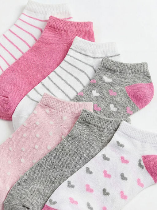 Desenli K?z ?ocuk Patik ?orap 7li