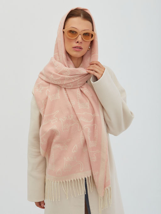 В составе шерсть. Большой теплый двусторонний палантин - Tantino фото 6