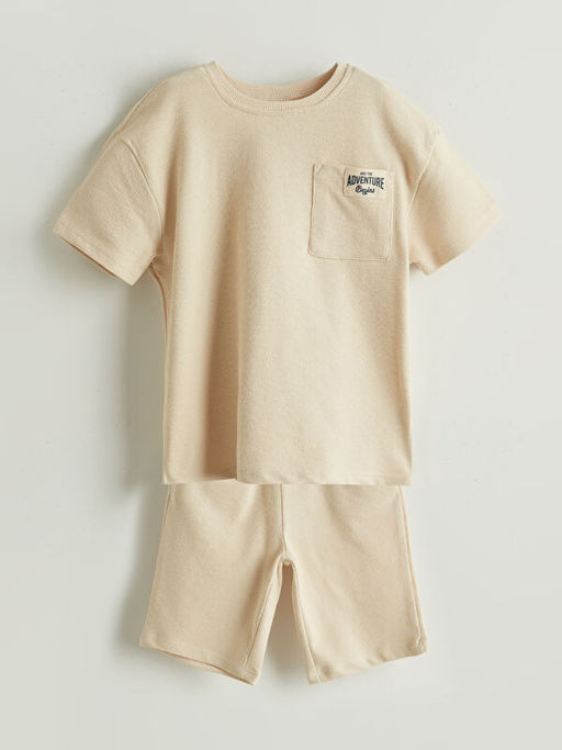 Bask?l? Erkek ?ocuk Ti??rt ve ?ort 2li