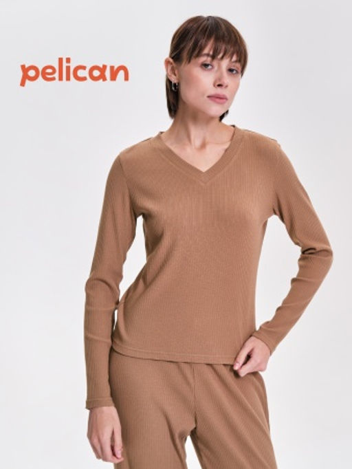 PELICAN, джемпер женский, Коричневый