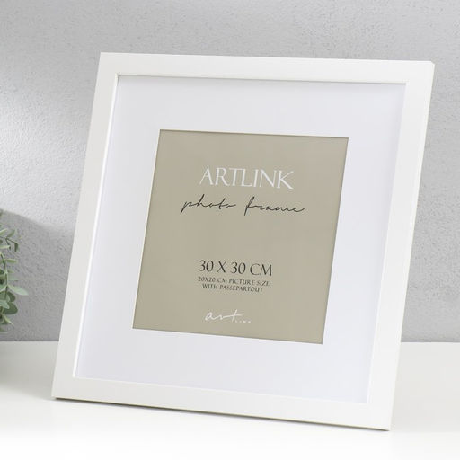 Фоторамка для фото 30×30 см Ellis, МДФ, с паспарту, белый