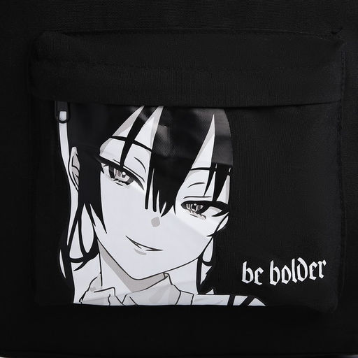 Рюкзак школьный текстильный Anime, 38×27×13 см, чёрный
