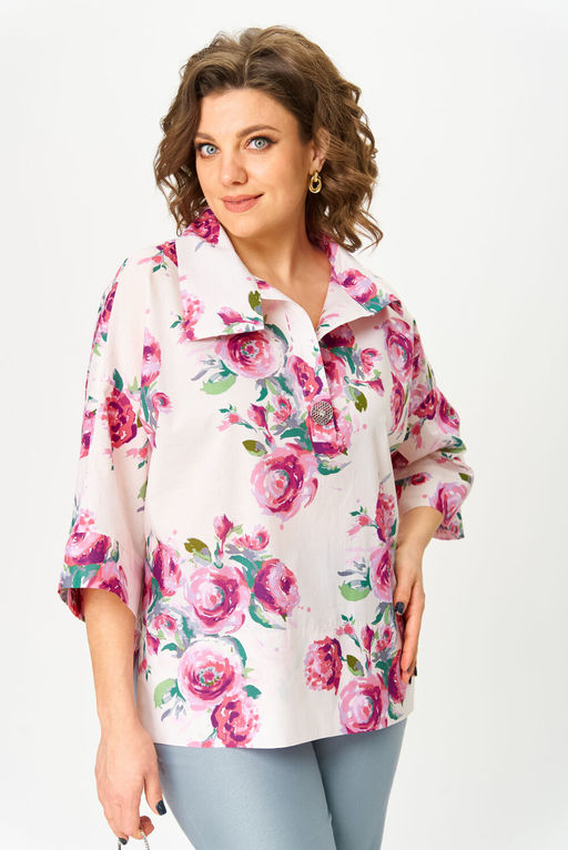 Костюм Michel Chic 1412-Р цветочный принт, серый  фото 2