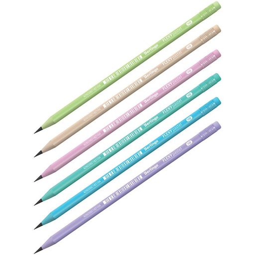 Карандаш ч/гр. BERLINGO "Flexy Pastel" HB, с ластиком, пластиковый корпус (BP01014) трехгранный