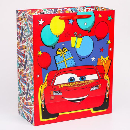 Пакет ламинированный вертикальный, 40 х 49 х 19 см С Днем рождения, Тачки - Disney фото 2
