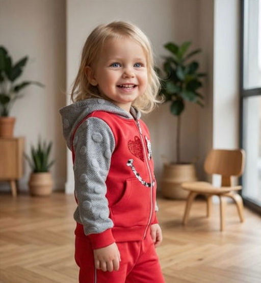 Стильный костюм на флисе. ТУРЦИЯ. Коллекция "Сердца"