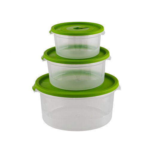 Комплект контейнеров для СВЧ "Смайл" 3шт (0,4+0,8+1,6л) круг.с клап. арт.С52203