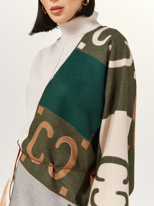 в составе ШЕРСТЬ  и КАШЕМИР Большой, мягкий, теплый  двусторонний палантин - Tantino фото 7