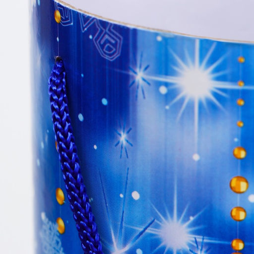 Подарочная новогодняя коробка - тубус «Синие шары», 99×340 мм