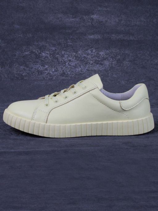 05-PDA175-2 YELLOW Кроссовки женские (натуральная кожа) - Фабричный китай фото 3