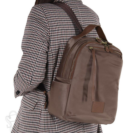 Рюкзак женский текстильный 23268 khaki Polina&Eiterou  фото 2