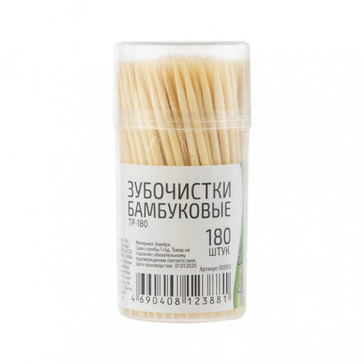 Зубочистки 180 шт, ТР-180, бамбуковые арт. 003913