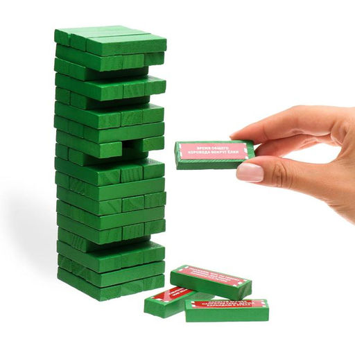 Новогодняя падающая башня Новый год!, 54 бруска и наклейки, 6+ - Лас играс фото 2