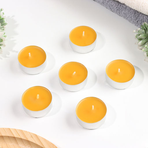 Цена за 2 шт. Набор свечей ароматических чайных «Апельсин», 3.8×1.6 см, 3.5 ч, 12 г, 6 шт.