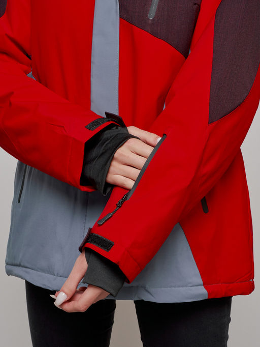 Горнолыжная куртка женская зимняя большого размера красного цвета 2308Kr - Mtforce фото 6