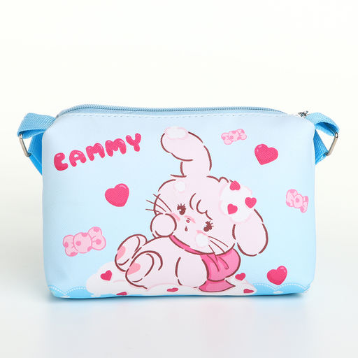 Сумка детская «Зайка», для девочки, на молнии, голубая