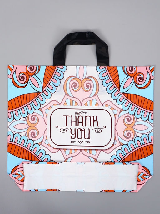 Цена за 50 шт. Пакет с петлевой ручкой "Узор" 35 х 30 х 8, см, 60 мкм