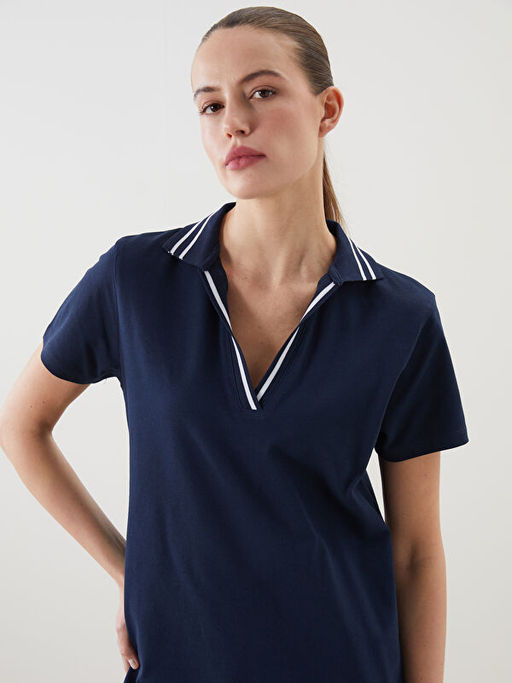 Polo Yaka A Kesim Pike Mini Elbise