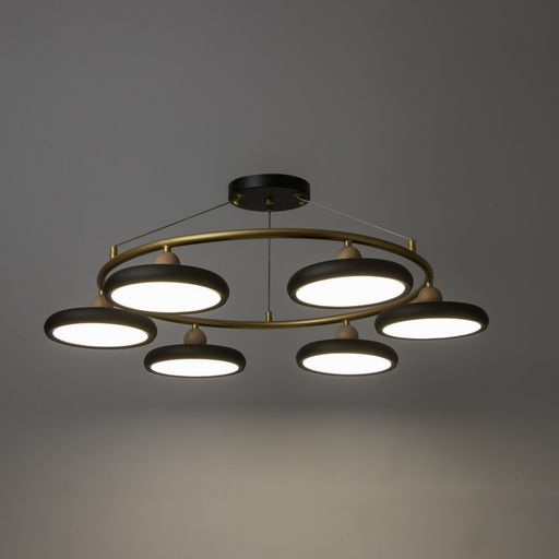 Люстра «Моника» 6 LED 144 Вт 3000-6000К черно-золотой 78×78×100 см