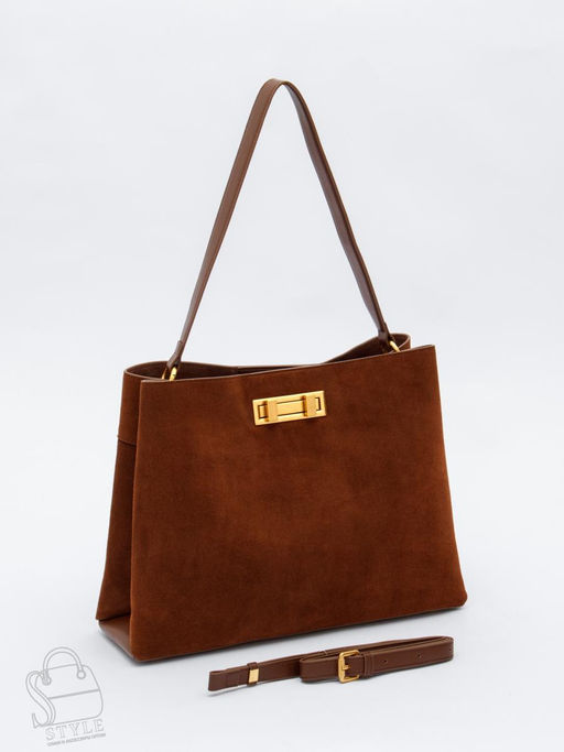 Сумка женская кожаная 1087MF brown Polina&Eiterou