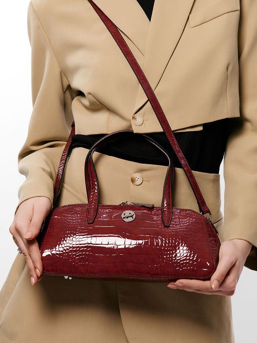 LACCOMA сумка J2040-бордовый эко кожа хлопок  фото 8