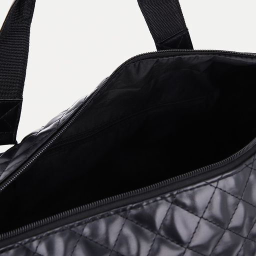 Сумка дорожная на молнии, отдел для обуви, длинный ремень, цвет чёрный - Simaland фото 4