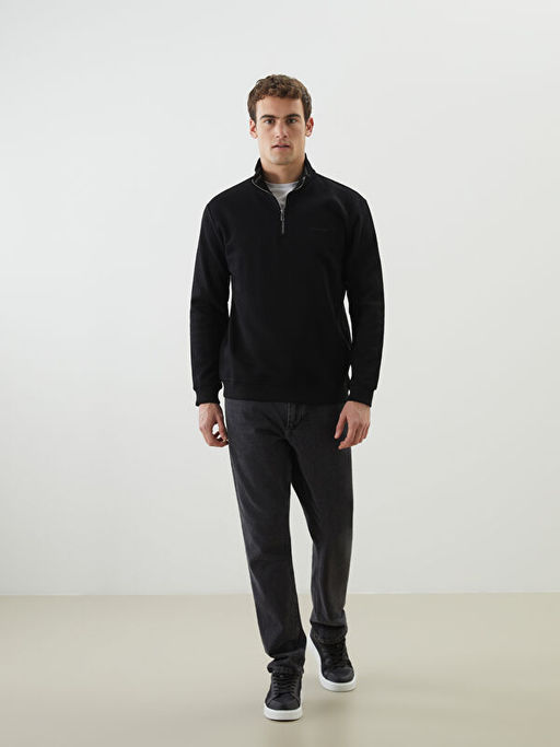 Dik Yaka Erkek Sweatshirt