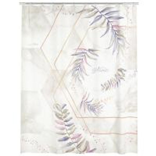 VAL BL-M-1820 Штора для ванной комнаты, полиэстер, 180*200 см, BOTANIC LILAC MOSAIC, шт