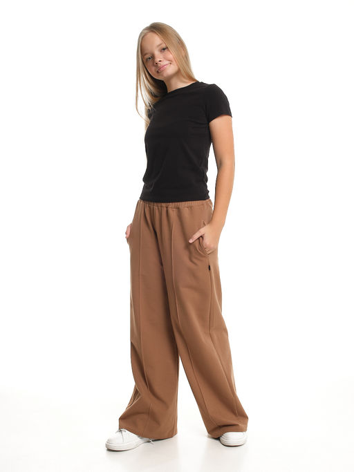 Брюки для девочки со строчкой 22-1565 шоколад - Mini maxi фото 33