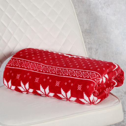 Плед флисовый 150х200 см Красный с белыми снежинками / GP611-4 /уп 100/ 696142 - ГалеонТрейд фото 10