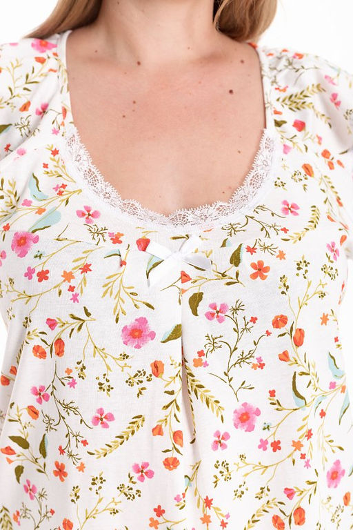 Сорочка М325405мр молочный/разноцветный - Елена фото 6