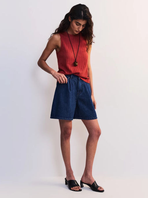 Джинсовые шорты со складками ZR2605092325-104 / Zarina