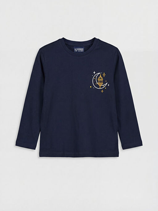 Bisiklet Yaka Bask?l? Erkek ?ocuk Pijama Tak?m