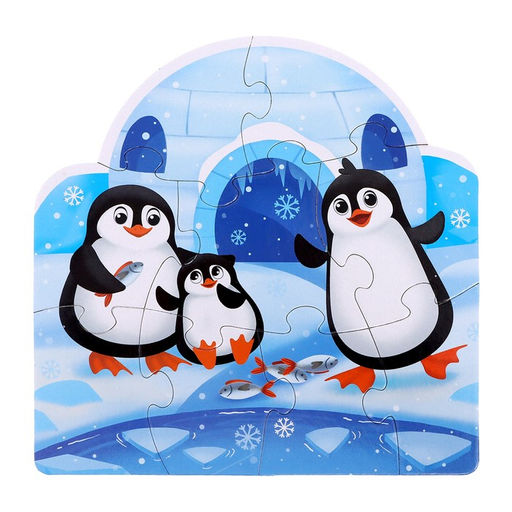 Фигурные пазлы 4 в 1 Животные, 9, 12, 15, 20 элементов - Puzzle time фото 6