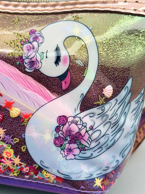 Sunflower Косметичка женская лодочка с пайетками 391, лебедь, разноцветный