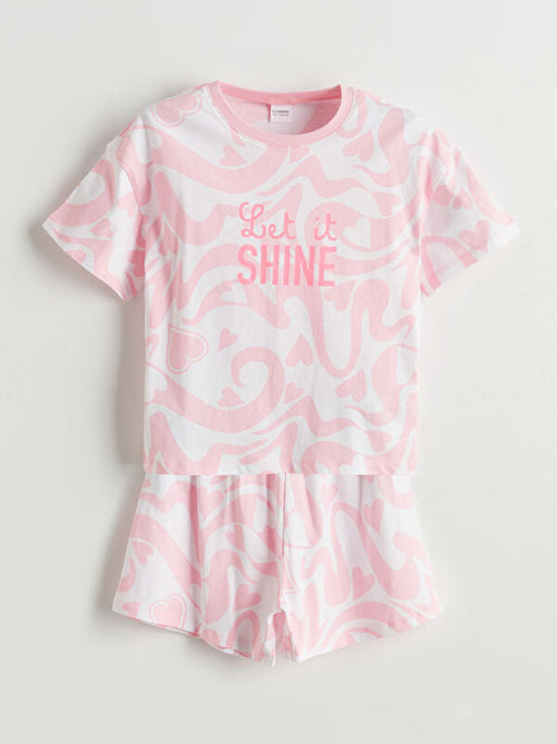 Bisiklet Yaka K?z ?ocuk ?ortlu Pijama Tak?m?