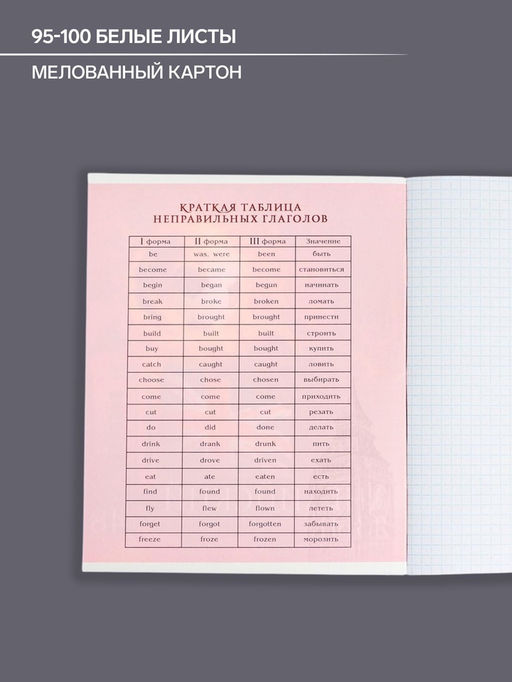 Тетрадь предметная Герб, 48 листов в клетку Английский язык, обложка мелованный картон, Уф-лак, блок офсет - Calligrata фото 6