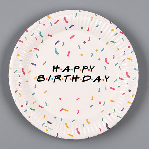 Тарелка бумажная Happy birthday, 18 см, в наборе 6 штук - Страна карнавалия фото 6
