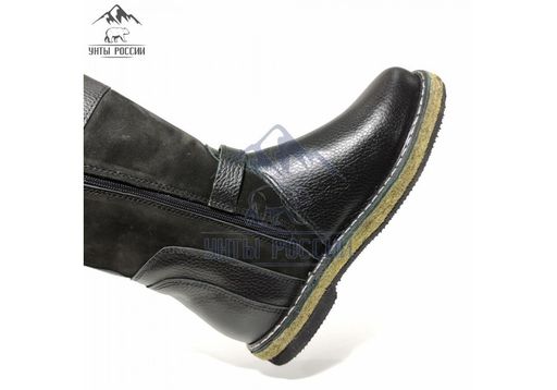 Монголки детские черные, войлочная подошва