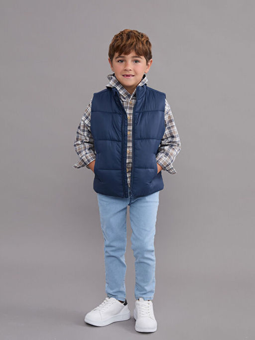 Dik Yaka Erkek ?ocuk ?i?me Yelek